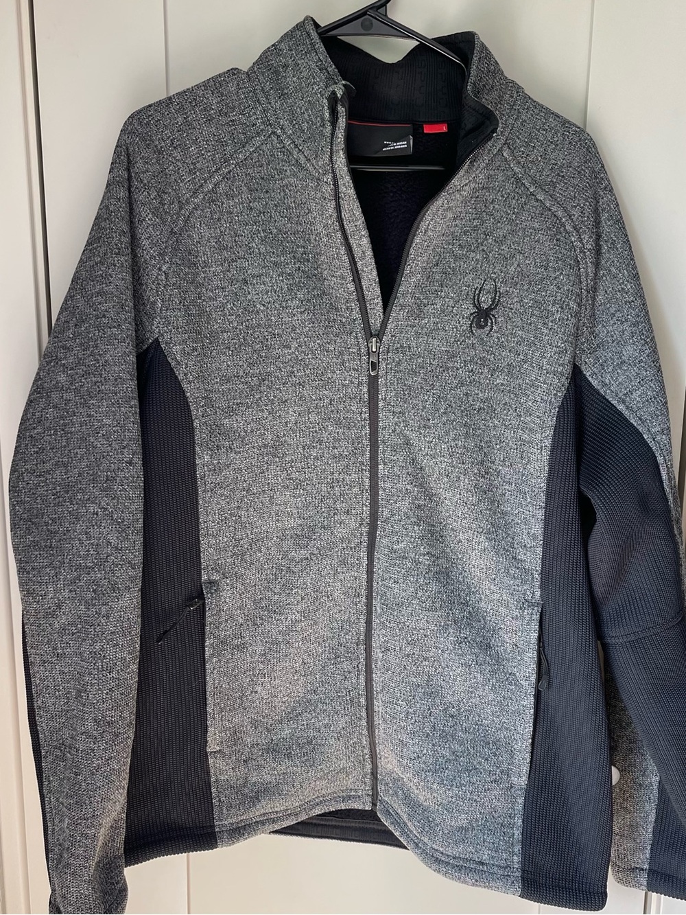 Spyder Men's Fleece Lined Stellar Full Zip Jacket Large Charcoal